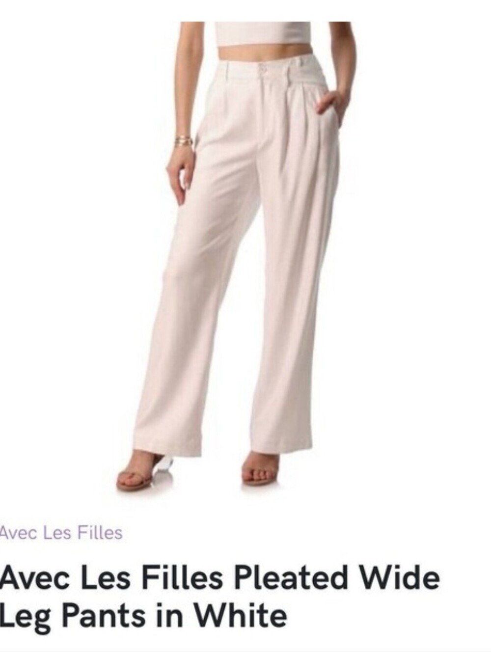 NWT Avec Les Filles White Trousers Size Large